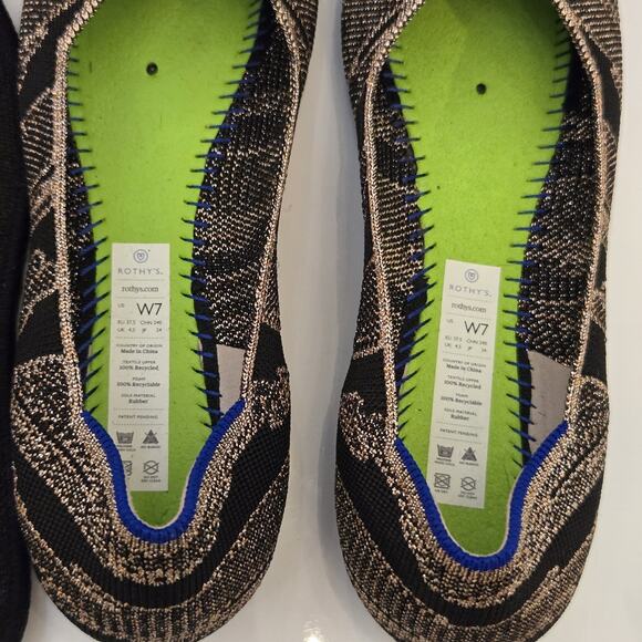 Rothy’s The Flat in Golden Shimmer Women’s Size 7 - Picture 6 of 8